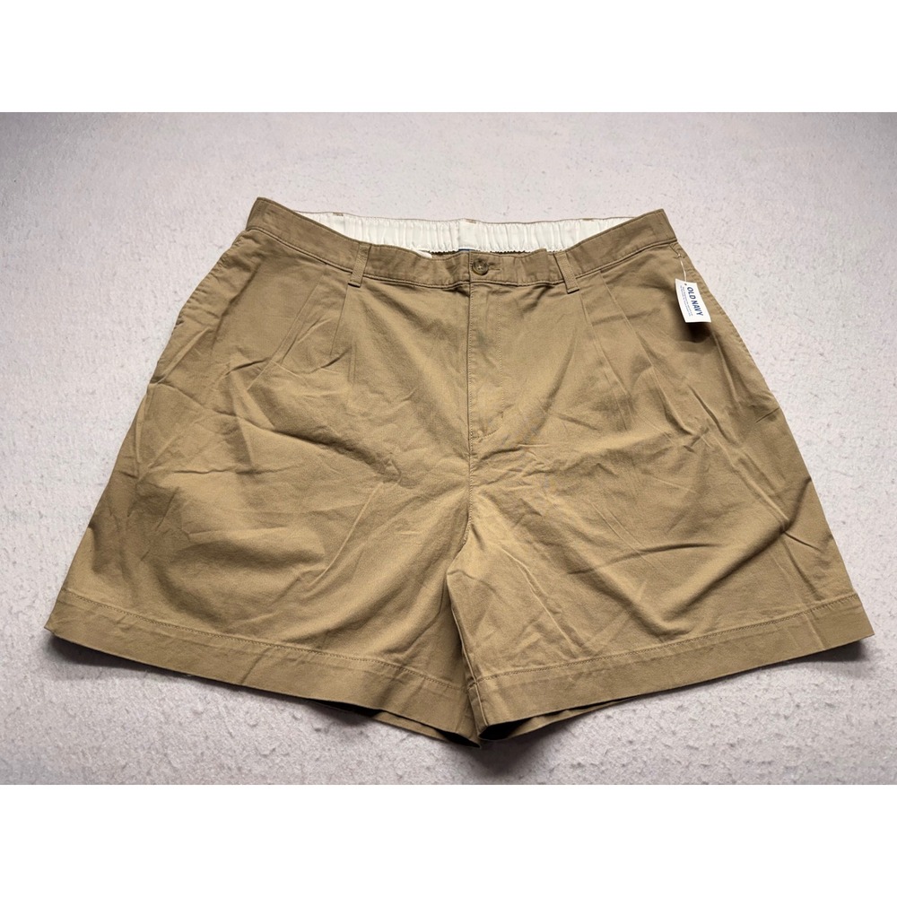 Old Navy Extra High-Rise OG Chino Shorts Tan Khaki Pleated XL NWT